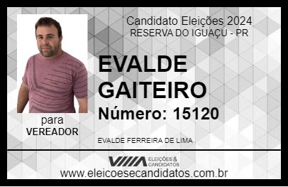 Candidato EVALDE GAITEIRO 2024 - RESERVA DO IGUAÇU - Eleições