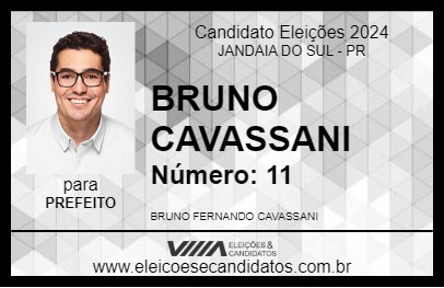 Candidato BRUNO CAVASSANI 2024 - JANDAIA DO SUL - Eleições