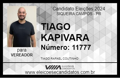 Candidato TIAGO KAPIVARA 2024 - SIQUEIRA CAMPOS - Eleições