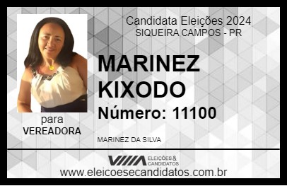 Candidato MARINEZ KIXODO 2024 - SIQUEIRA CAMPOS - Eleições