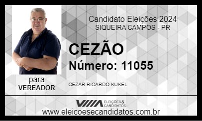 Candidato CEZÃO 2024 - SIQUEIRA CAMPOS - Eleições