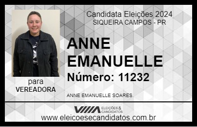 Candidato ANNE EMANUELLE 2024 - SIQUEIRA CAMPOS - Eleições