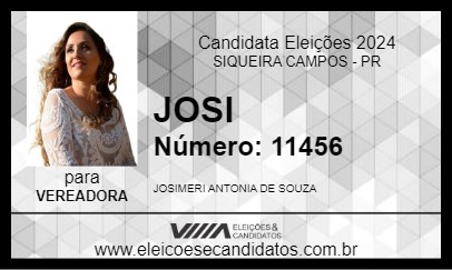 Candidato JOSI DE SOUZA 2024 - SIQUEIRA CAMPOS - Eleições