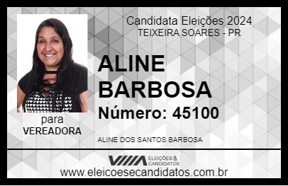 Candidato ALINE BARBOSA 2024 - TEIXEIRA SOARES - Eleições