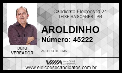 Candidato AROLDINHO 2024 - TEIXEIRA SOARES - Eleições