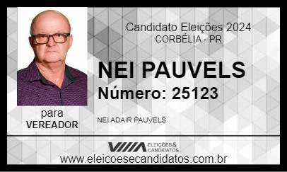 Candidato NEI PAUVELS 2024 - CORBÉLIA - Eleições