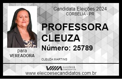 Candidato PROFESSORA CLEUZA 2024 - CORBÉLIA - Eleições