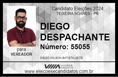 Candidato DIEGO DESPACHANTE 2024 - TEIXEIRA SOARES - Eleições