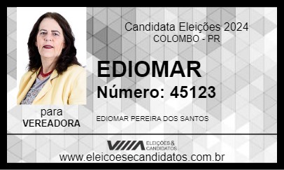 Candidato EDIOMAR 2024 - COLOMBO - Eleições