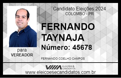 Candidato FERNANDO TAYNAJA 2024 - COLOMBO - Eleições