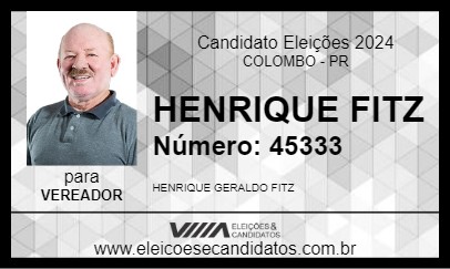 Candidato HENRIQUE FITZ 2024 - COLOMBO - Eleições