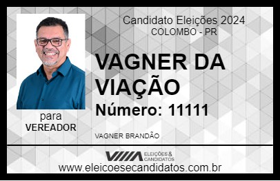 Candidato VAGNER DA VIAÇÃO 2024 - COLOMBO - Eleições