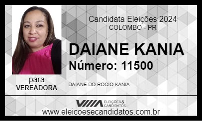 Candidato DAIANE KANIA 2024 - COLOMBO - Eleições