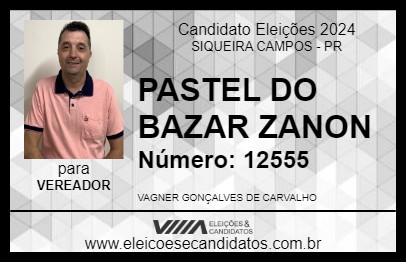 Candidato PASTEL DO BAZAR ZANON 2024 - SIQUEIRA CAMPOS - Eleições