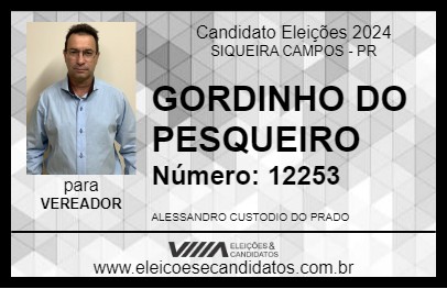 Candidato GORDINHO DO PESQUEIRO 2024 - SIQUEIRA CAMPOS - Eleições