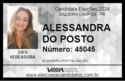 Candidato ALESSANDRA GALVÃO 2024 - SIQUEIRA CAMPOS - Eleições