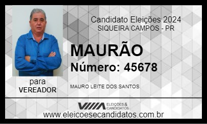 Candidato MAURÃO 2024 - SIQUEIRA CAMPOS - Eleições