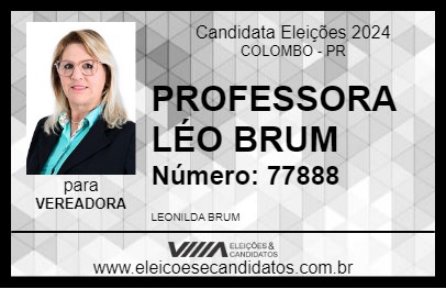 Candidato PROFESSORA LÉO BRUM  2024 - COLOMBO - Eleições