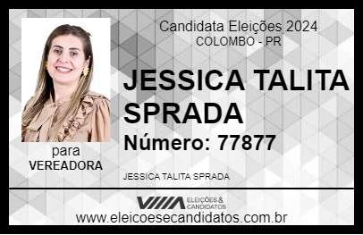 Candidato JESSICA TALITA SPRADA 2024 - COLOMBO - Eleições