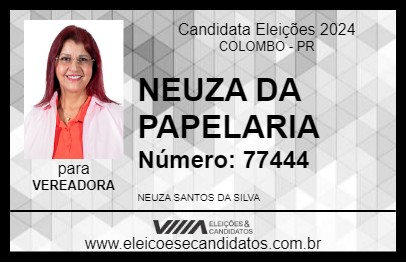 Candidato NEUZA DA PAPELARIA 2024 - COLOMBO - Eleições