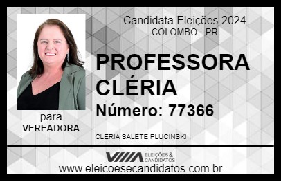 Candidato PROFESSORA CLÉRIA 2024 - COLOMBO - Eleições