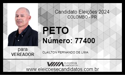 Candidato PETO 2024 - COLOMBO - Eleições