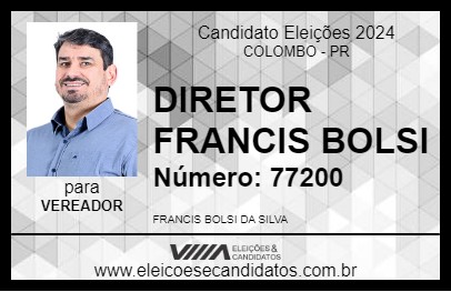 Candidato DIRETOR FRANCIS BOLSI 2024 - COLOMBO - Eleições