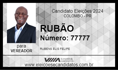 Candidato RUBÃO 2024 - COLOMBO - Eleições