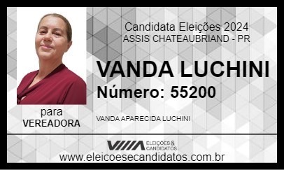 Candidato VANDA LUCHINI 2024 - ASSIS CHATEAUBRIAND - Eleições