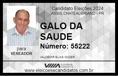 Candidato GALO DA SAUDE 2024 - ASSIS CHATEAUBRIAND - Eleições