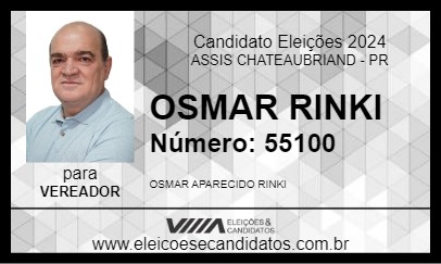 Candidato OSMAR RINKI 2024 - ASSIS CHATEAUBRIAND - Eleições