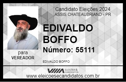 Candidato EDIVALDO BOFFO 2024 - ASSIS CHATEAUBRIAND - Eleições