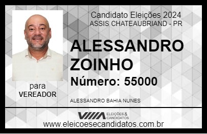 Candidato ALESSANDRO ZOINHO 2024 - ASSIS CHATEAUBRIAND - Eleições