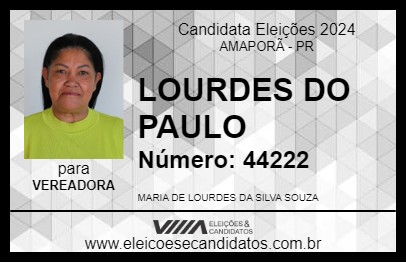 Candidato LOURDES DO PAULO 2024 - AMAPORÃ - Eleições