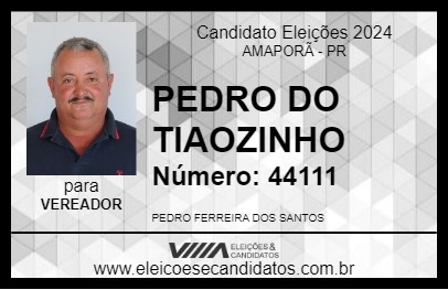 Candidato PEDRO DO TIAOZINHO 2024 - AMAPORÃ - Eleições