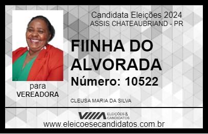 Candidato FIINHA DO ALVORADA 2024 - ASSIS CHATEAUBRIAND - Eleições