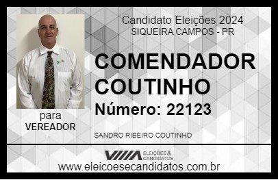 Candidato COMENDADOR COUTINHO 2024 - SIQUEIRA CAMPOS - Eleições