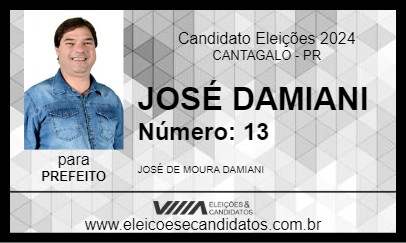 Candidato JOSÉ DAMIANI 2024 - CANTAGALO - Eleições