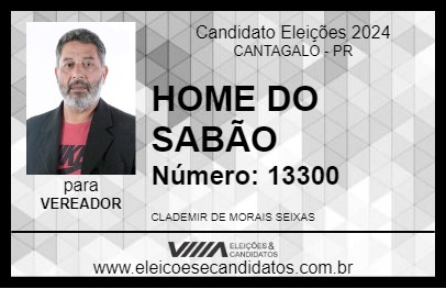 Candidato HOME DO SABÃO 2024 - CANTAGALO - Eleições