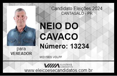 Candidato NEIO DO CAVACO 2024 - CANTAGALO - Eleições