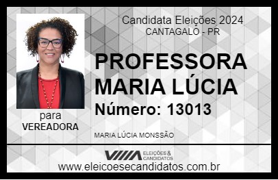 Candidato PROFESSORA MARIA LÚCIA 2024 - CANTAGALO - Eleições