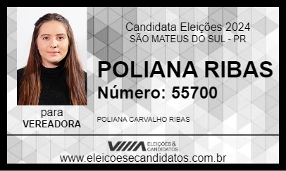 Candidato POLIANA RIBAS 2024 - SÃO MATEUS DO SUL - Eleições