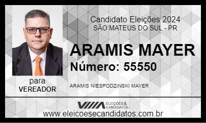 Candidato ARAMIS MAYER 2024 - SÃO MATEUS DO SUL - Eleições