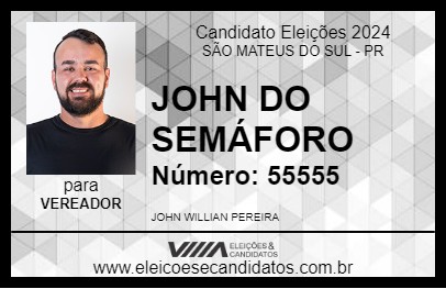 Candidato JOHN DO SEMÁFORO 2024 - SÃO MATEUS DO SUL - Eleições