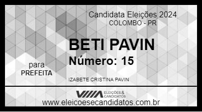 Candidato BETI PAVIN 2024 - COLOMBO - Eleições