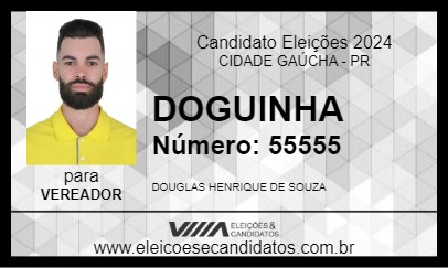 Candidato DOGUINHA 2024 - CIDADE GAÚCHA - Eleições