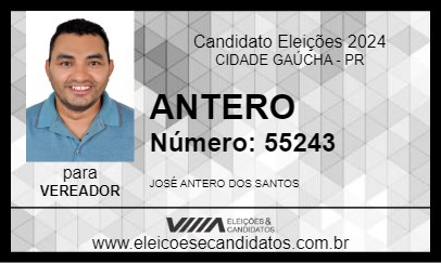 Candidato ANTERO 2024 - CIDADE GAÚCHA - Eleições