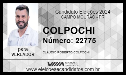 Candidato POLICIAL CLAUDIO COLPOCHI 2024 - CAMPO MOURÃO - Eleições