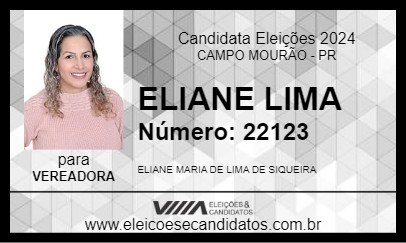 Candidato ELIANE LIMA 2024 - CAMPO MOURÃO - Eleições