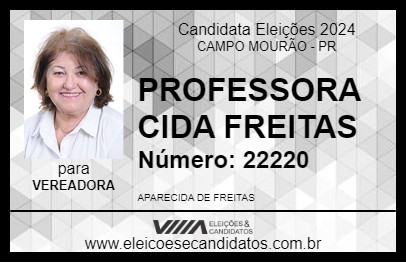 Candidato PROFESSORA CIDA FREITAS 2024 - CAMPO MOURÃO - Eleições